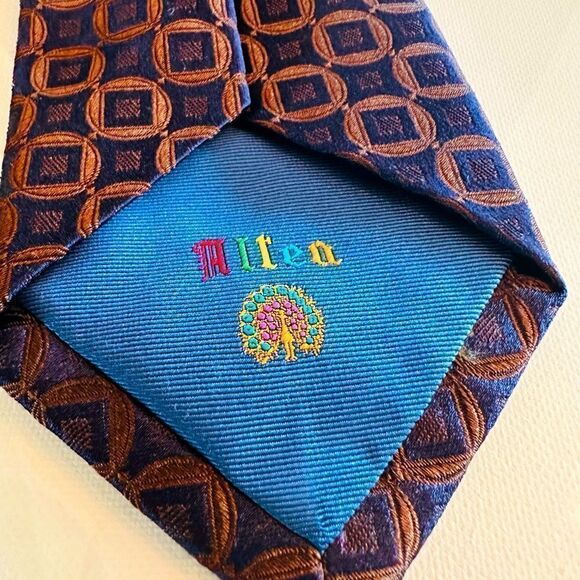 Geometric Altea Milano tie.100% Silk Men’s Tie Luxury Necktie - Picture 1 of 4